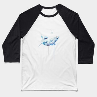 watercolor humpback whale drawing Baseball T-Shirt